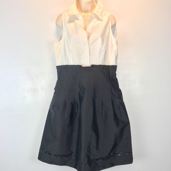 Kay Unger Dresses & Skirts - Kay Unger Black/White silk w/pockets dress sz 14